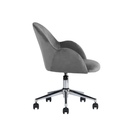 Chaise de bureau ajustable à roulettes en velours chiozza Gris