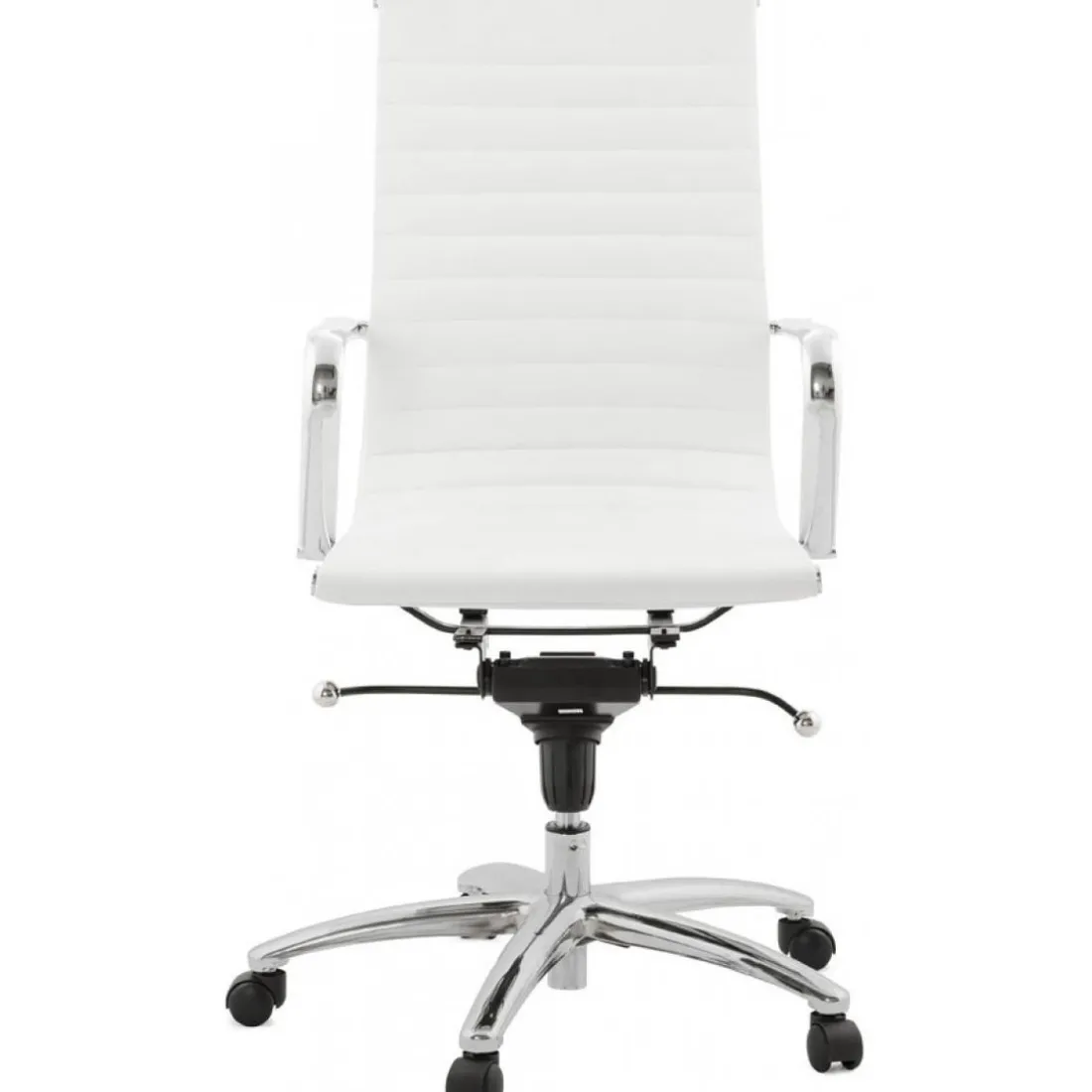 Chaise de Bureau blanc et chromé CHARMO