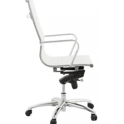 Chaise de Bureau blanc et chromé CHARMO