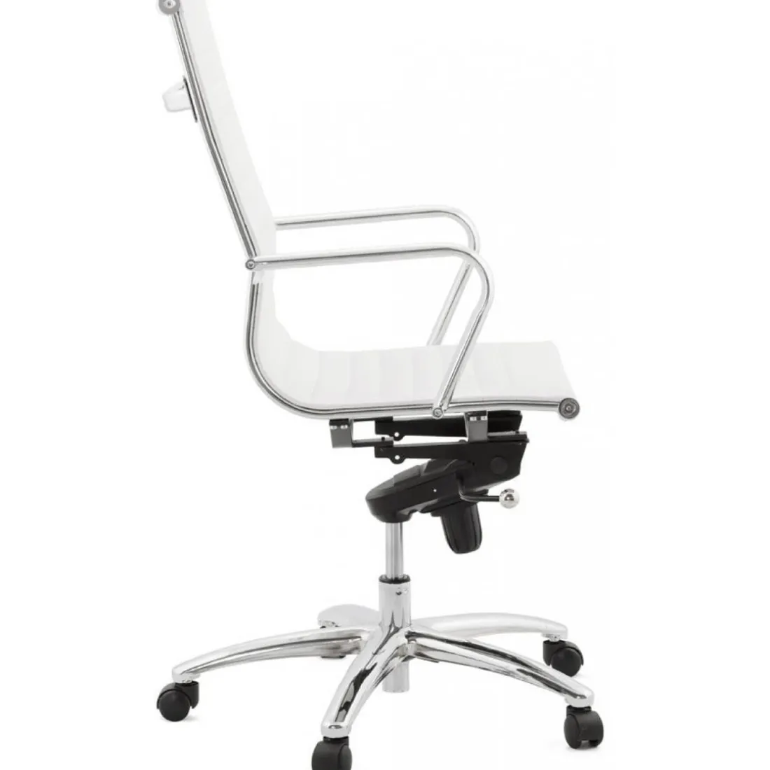 Chaise de Bureau blanc et chromé CHARMO