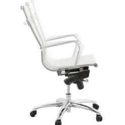 Chaise de Bureau blanc et chromé CHARMO