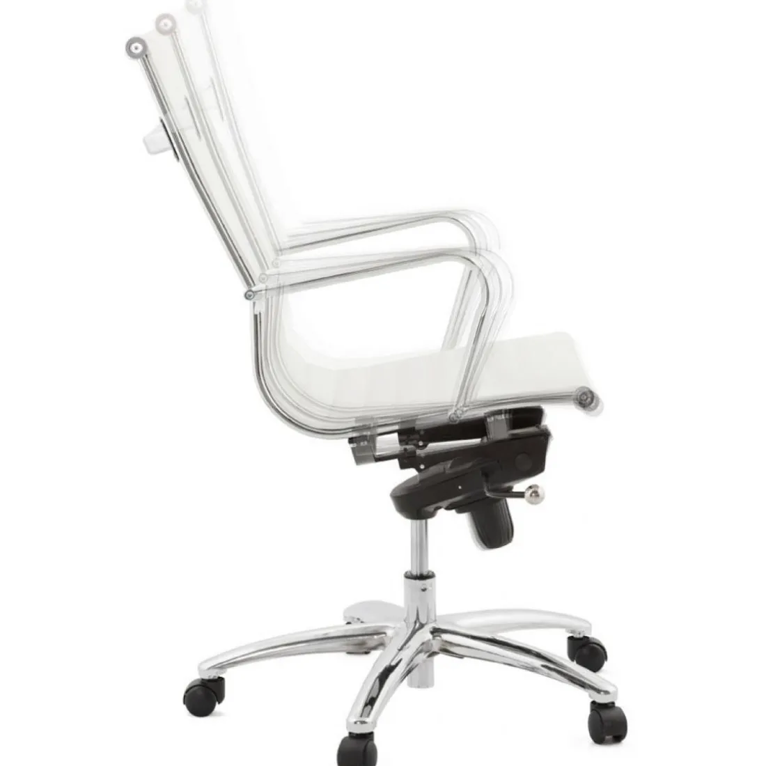 Chaise de Bureau blanc et chromé CHARMO