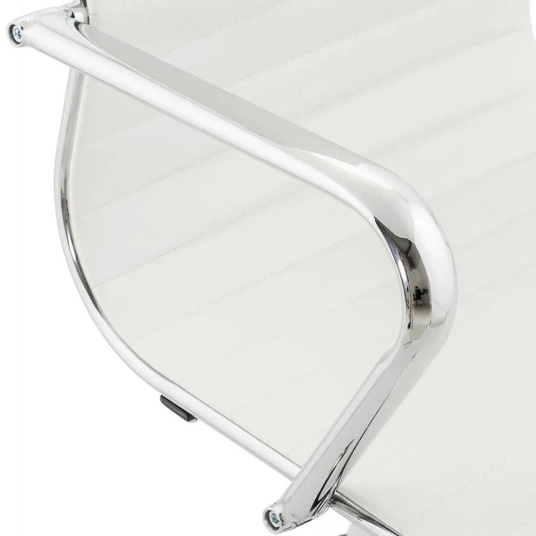 Chaise de Bureau blanc et chromé CHARMO