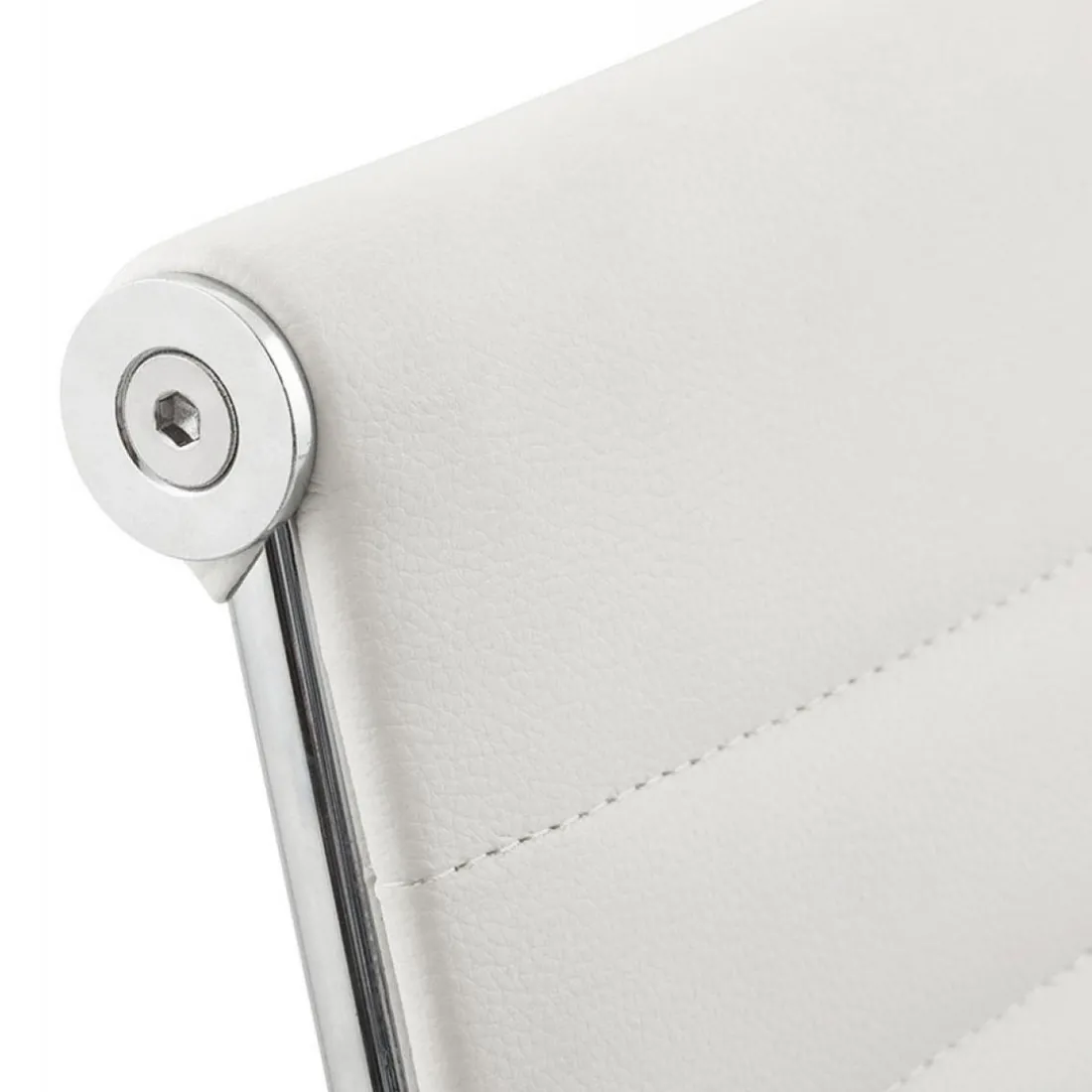 Chaise de Bureau blanc et chromé CHARMO