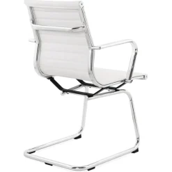 Chaise de bureau design 'GIGA' en matière synthétique blanche