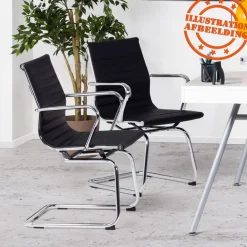 Chaise de bureau design 'GIGA' en matière synthétique noire