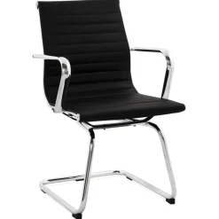 Chaise de bureau design 'GIGA' en matière synthétique noire