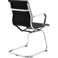 Chaise de bureau design 'GIGA' en matière synthétique noire