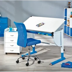 Chaise de bureau enfant à roulettes Bleu DUTEL