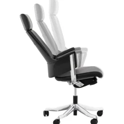 Chaise de bureau ergonomique cuir noir IVY