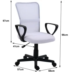 Chaise de bureau ergonomique réglable Blanc