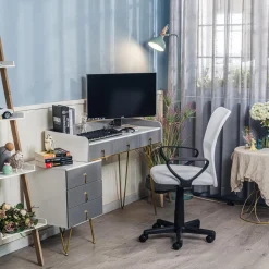 Chaise de bureau ergonomique réglable Blanc