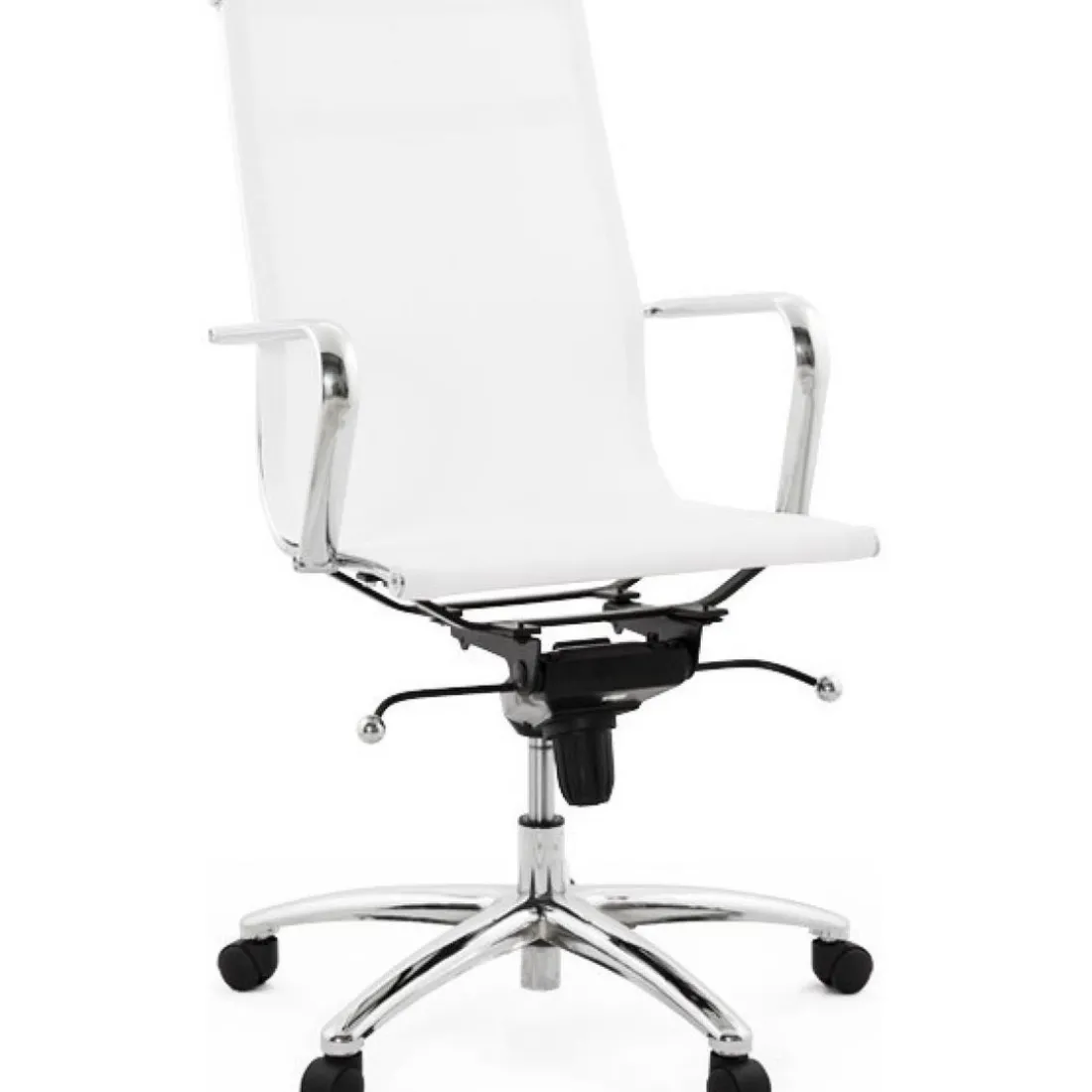 Chaise de bureau Pivotante Blanc et Acier OBLIMO
