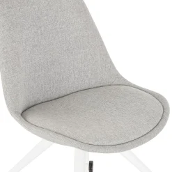 Chaise de bureau sur roulettes 'SNAP' en tissu gris structure en métal blanc