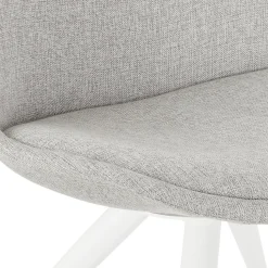 Chaise de bureau sur roulettes 'SNAP' en tissu gris structure en métal blanc