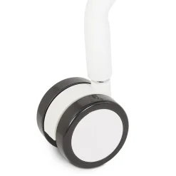 Chaise de bureau sur roulettes 'SNAP' en tissu gris structure en métal blanc