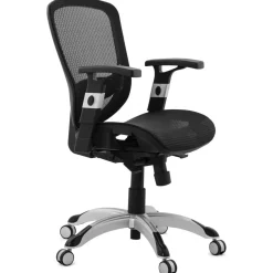 Chaise de bureau tissu noir design BURBLE