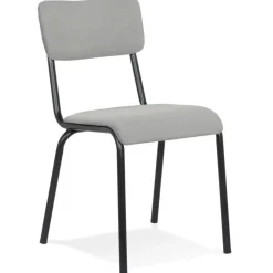 Chaise de cuisine 'CLUSAZ' en velours gris classique empilable