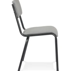 Chaise de cuisine 'CLUSAZ' en velours gris classique empilable