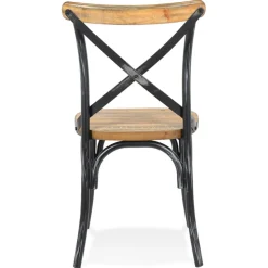 Chaise de cuisine 'RANCH' en bois finition Noyer effet vieilli noir