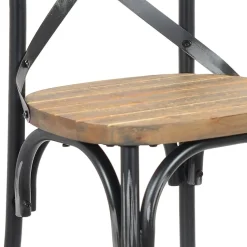 Chaise de cuisine 'RANCH' en bois finition Noyer effet vieilli noir