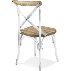 Chaise de cuisine 'RANCH' en bois finition Noyer effet vieilli