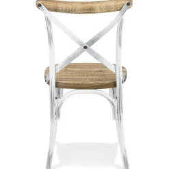 Chaise de cuisine 'RANCH' en bois finition Noyer effet vieilli