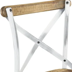 Chaise de cuisine 'RANCH' en bois finition Noyer effet vieilli