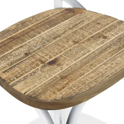 Chaise de cuisine 'RANCH' en bois finition Noyer effet vieilli