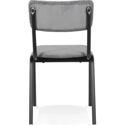 Chaise de cuisine 'VANINA' en tissu côtelé gris foncé