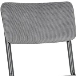 Chaise de cuisine 'VANINA' en tissu côtelé gris foncé