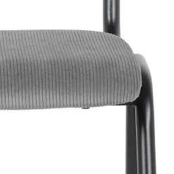 Chaise de cuisine 'VANINA' en tissu côtelé gris foncé