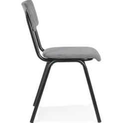 Chaise de cuisine 'VANINA' en tissu côtelé gris foncé