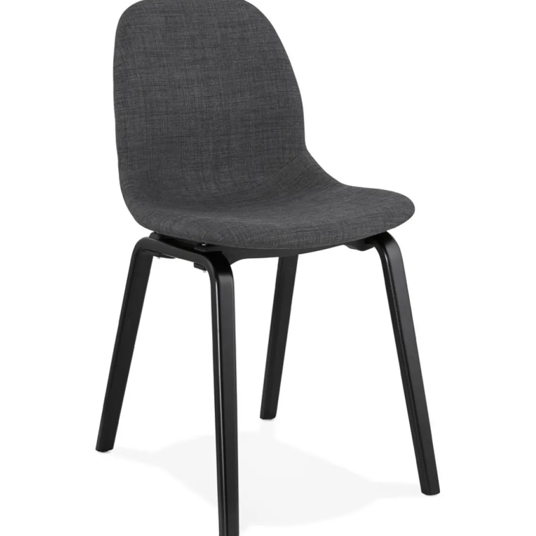Chaise de salle à manger 'CELTIK' en tissu gris et pieds en bois noir