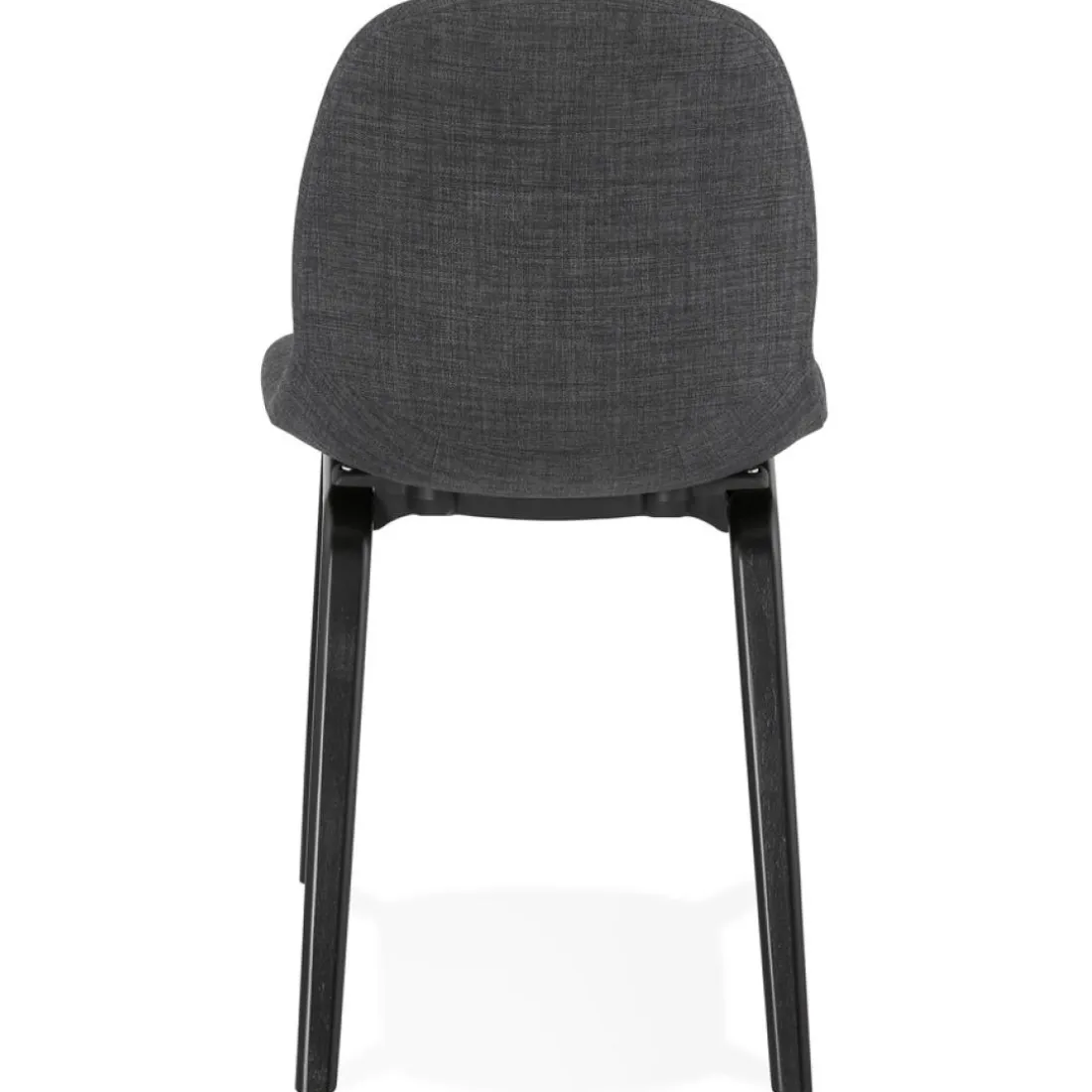 Chaise de salle à manger 'CELTIK' en tissu gris et pieds en bois noir