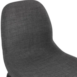 Chaise de salle à manger 'CELTIK' en tissu gris et pieds en bois noir