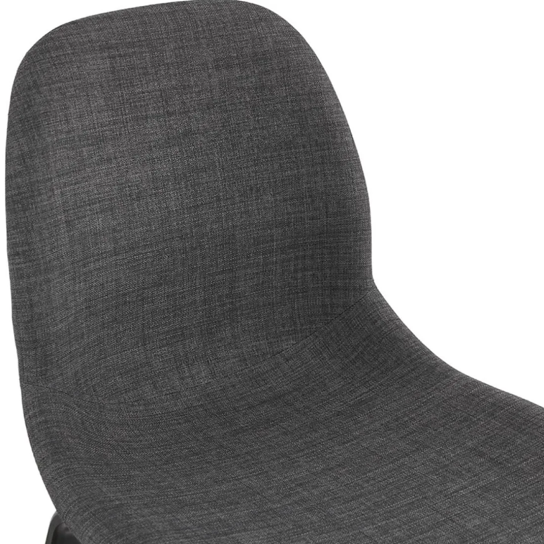 Chaise de salle à manger 'CELTIK' en tissu gris et pieds en bois noir