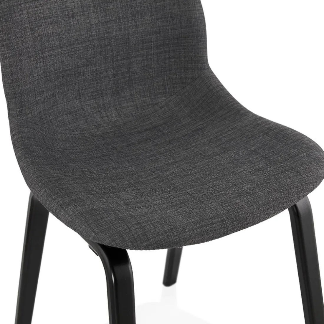 Chaise de salle à manger 'CELTIK' en tissu gris et pieds en bois noir
