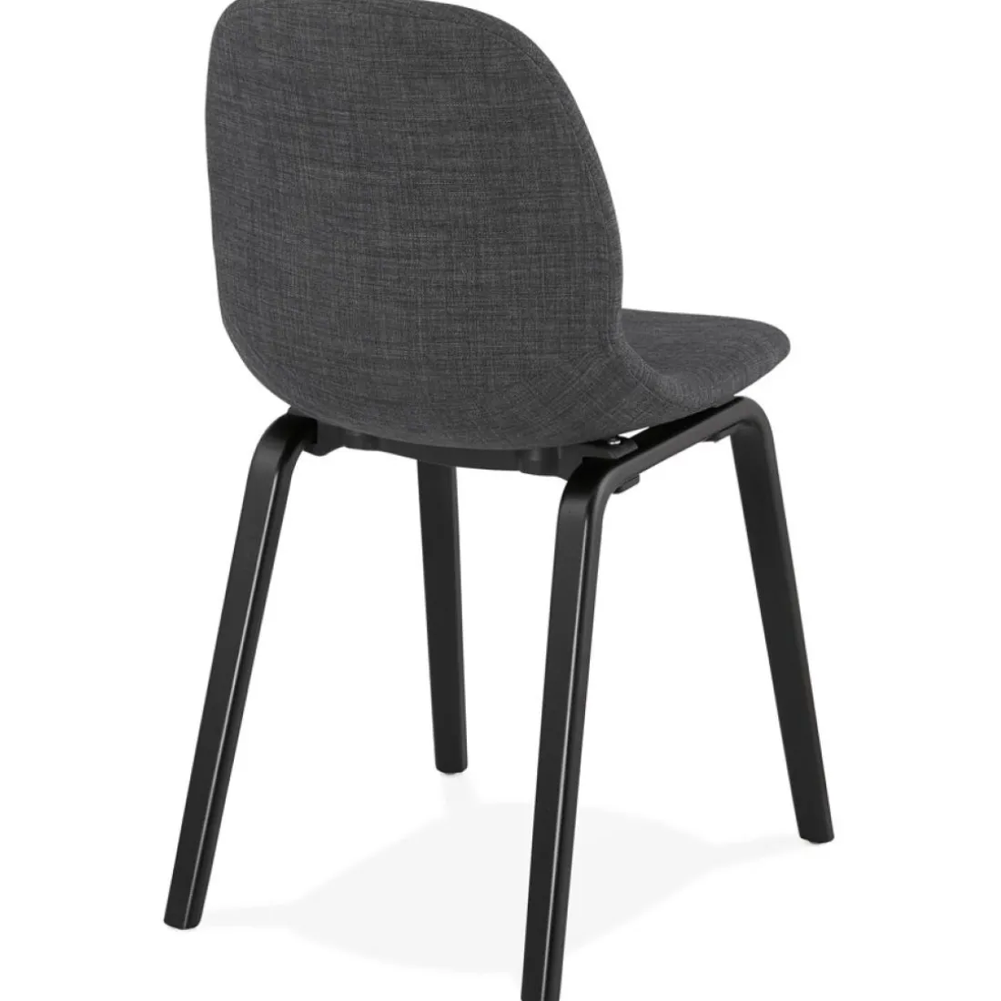 Chaise de salle à manger 'CELTIK' en tissu gris et pieds en bois noir