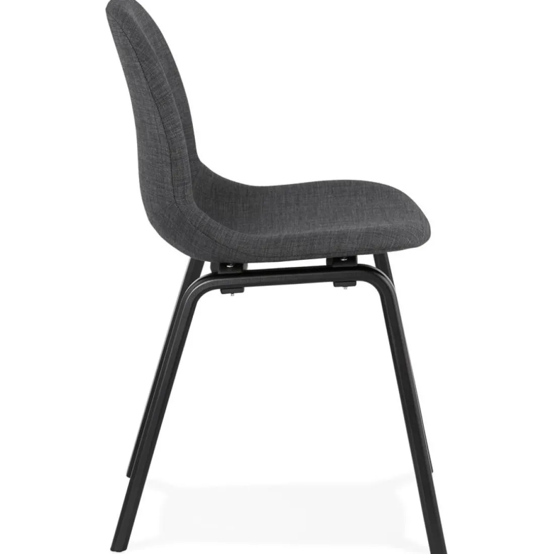 Chaise de salle à manger 'CELTIK' en tissu gris et pieds en bois noir