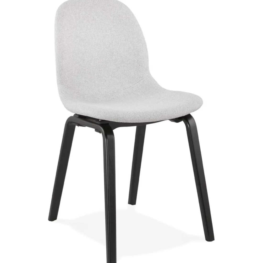 Chaise de salle à manger 'CELTIK' en tissu gris clair et pieds en bois noir