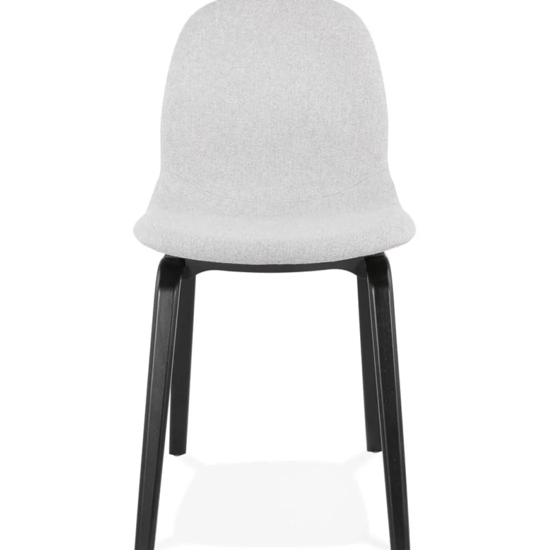 Chaise de salle à manger 'CELTIK' en tissu gris clair et pieds en bois noir