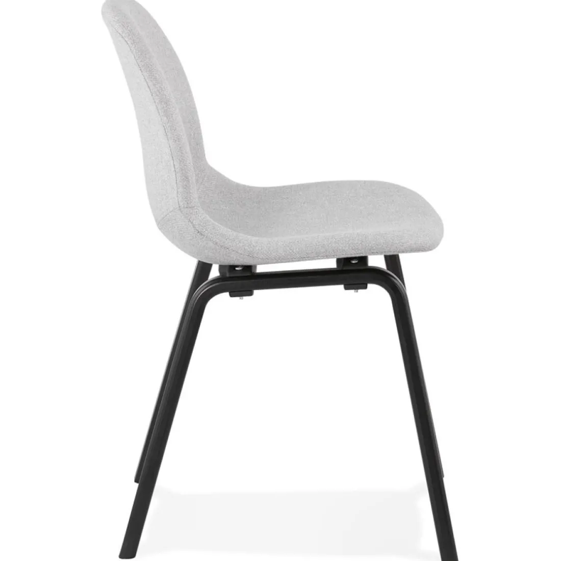 Chaise de salle à manger 'CELTIK' en tissu gris clair et pieds en bois noir