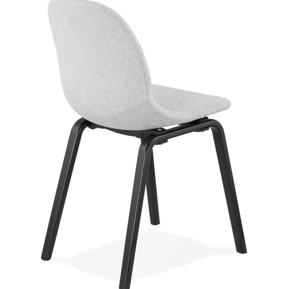 Chaise de salle à manger 'CELTIK' en tissu gris clair et pieds en bois noir