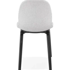 Chaise de salle à manger 'CELTIK' en tissu gris clair et pieds en bois noir