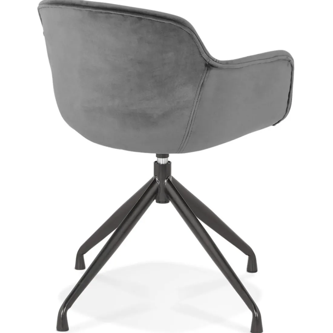 Chaise design avec accoudoirs 'GRAPIN' en velours gris