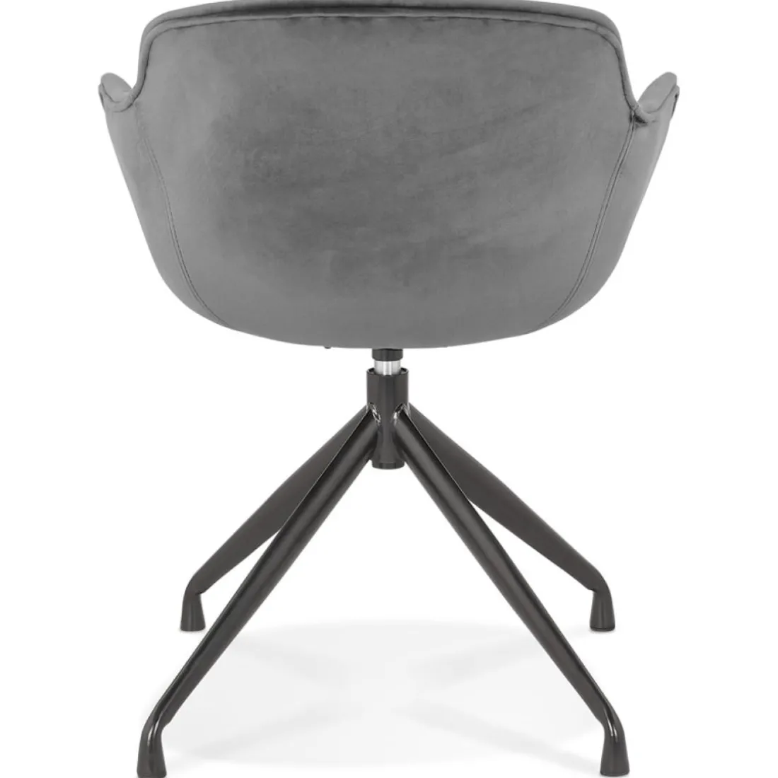 Chaise design avec accoudoirs 'GRAPIN' en velours gris