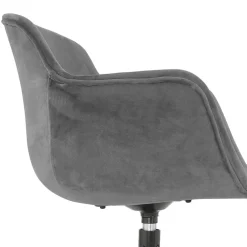 Chaise design avec accoudoirs 'GRAPIN' en velours gris