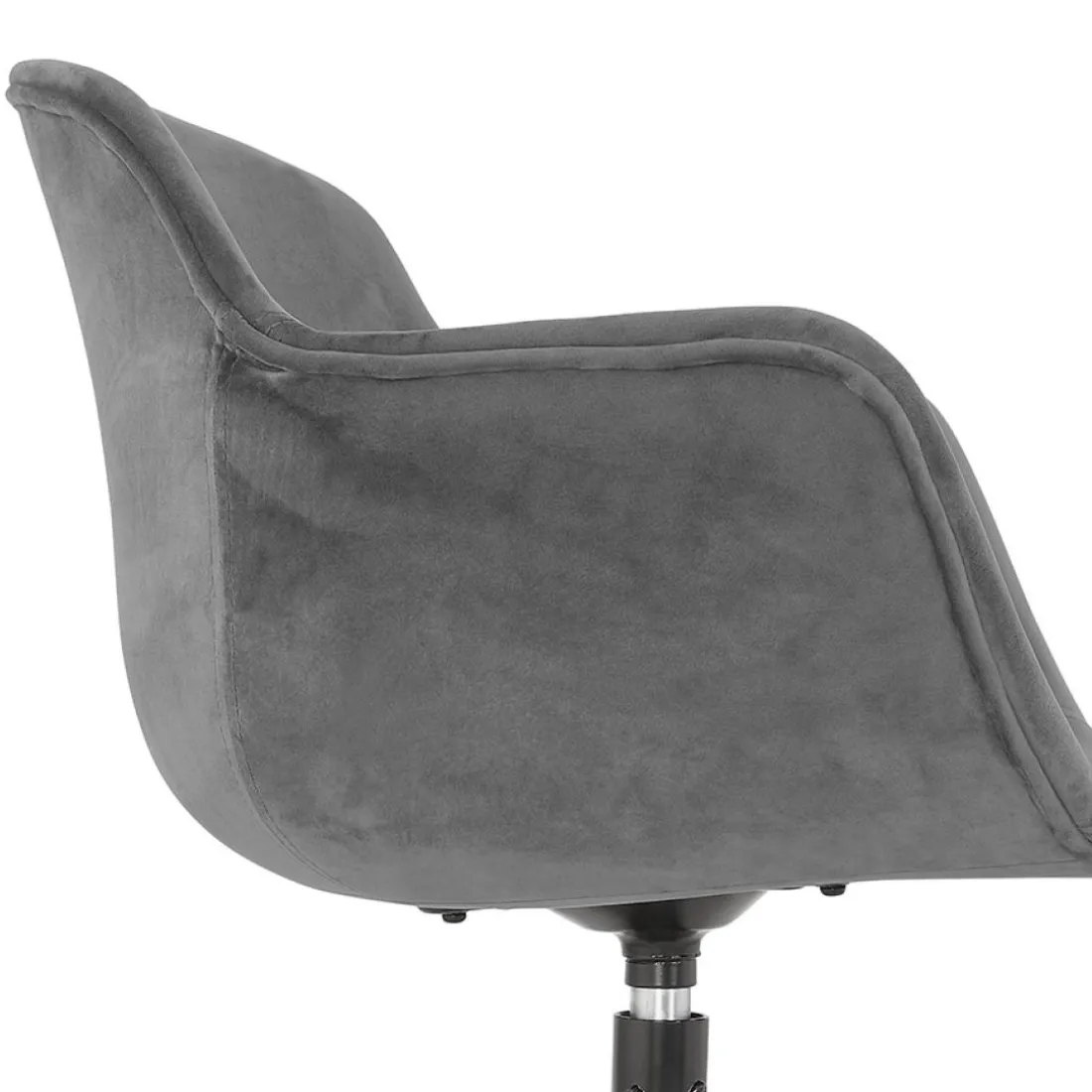 Chaise design avec accoudoirs 'GRAPIN' en velours gris