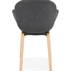 Chaise design avec accoudoirs 'SAMY' en tissu gris style scandinave